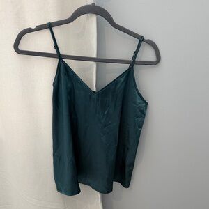 Elegant Teal Satin Cami Top